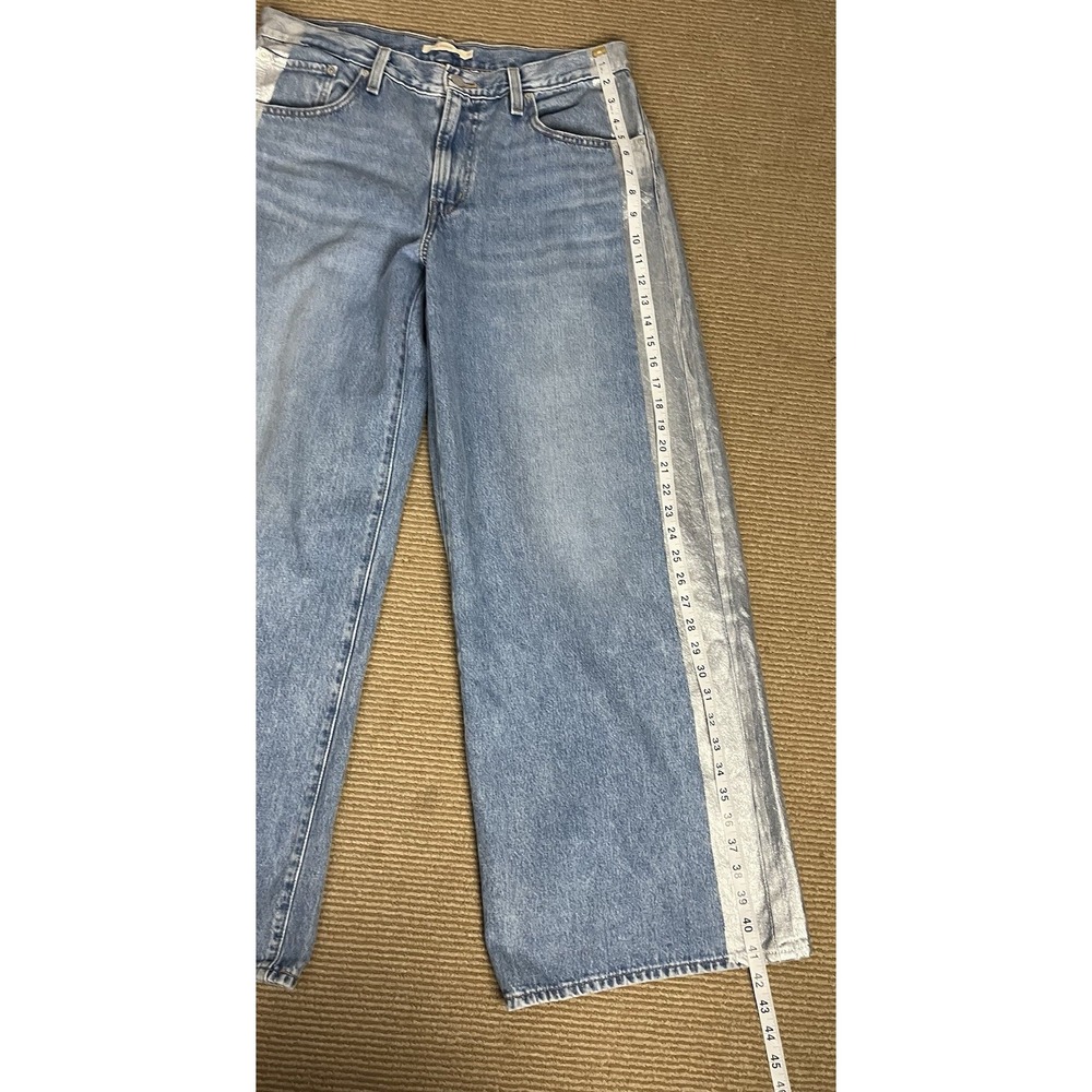 Levi's Premium XL Straight Women's 31 Blue Jeans Silver Metallic Stripe - Picture 5 of 12